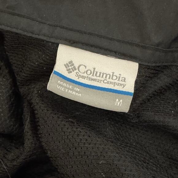 Columbia Jacket Women Medium Ladies Black Full Zip Hooded Outdoors Windbreaker - Picture 6 of 6